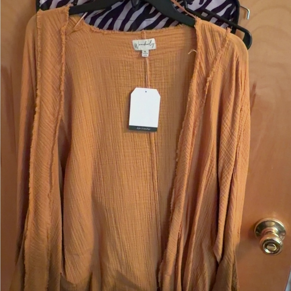 Wanderly Tan Open Cardigan